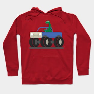 Dino rides in a monster track. Hoodie